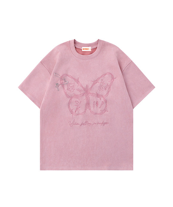 BAKYARDER Vintage Butterfly Embroidered Tee