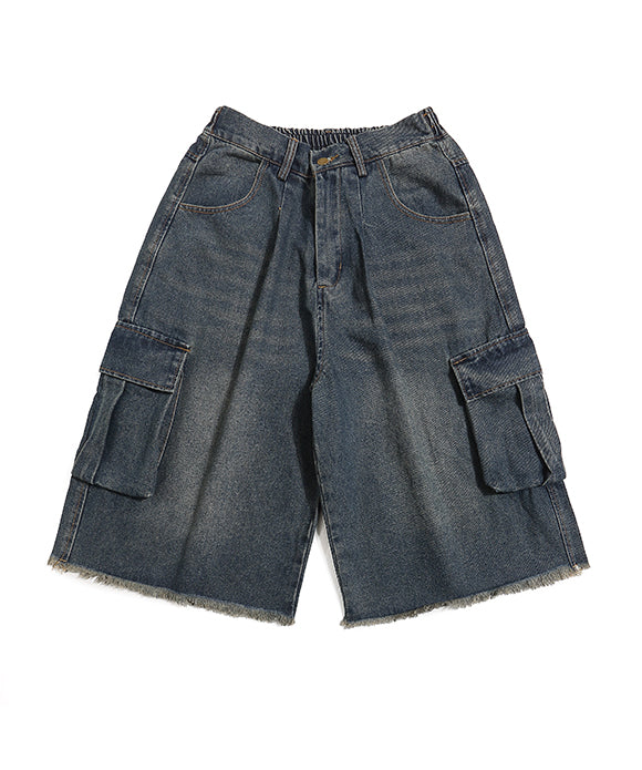 BAKYARDER Vintage Big Pocket Workwear Denim Shorts