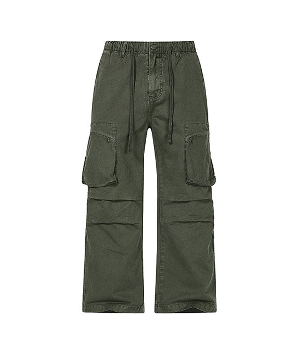 BAKYARDER Vintage Pleated Multi-Pocket Cargo Pants