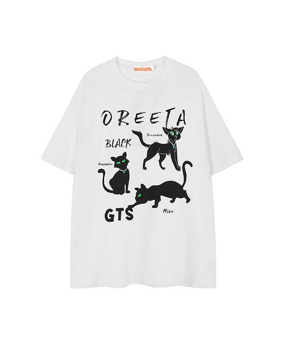 BAKYARDER  Unique Cartoon Loose Short Sleeve Tee