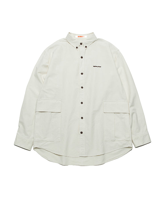 BAKYARDER Minimalist Letter Embroidered Shirt