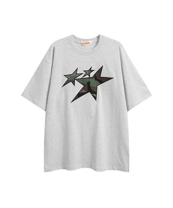 BAKYARDER Vintage Camouflage Star Short Sleeve Tee