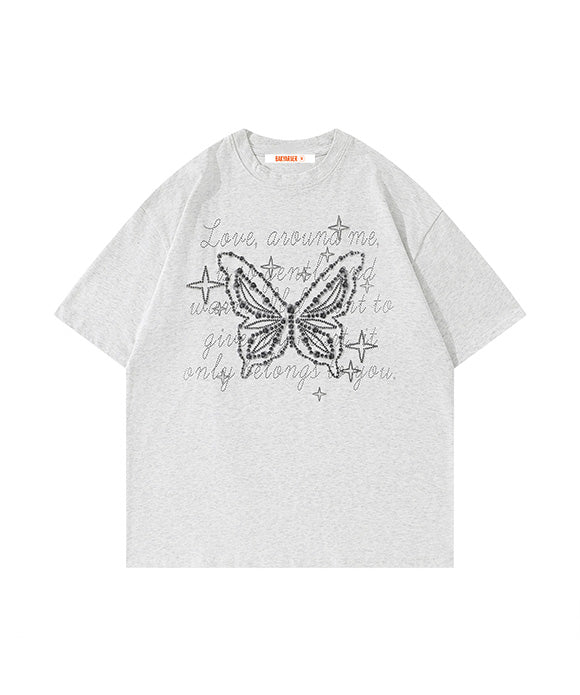 BAKYARDER Vintage 3D Butterfly Print Tee