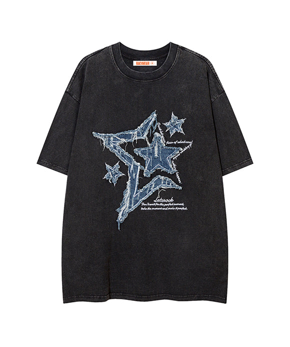 BAKYARDER Denim Patch Star Tee