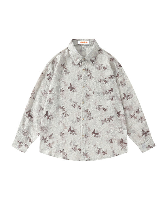 BAKYARDER Vintage Butterfly Print Shirt