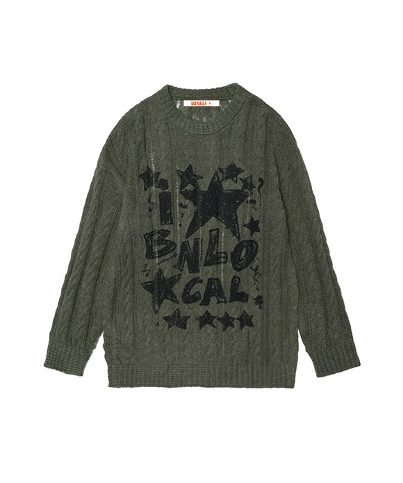 BAKYARDER Vintage Star Jacquard Sweater