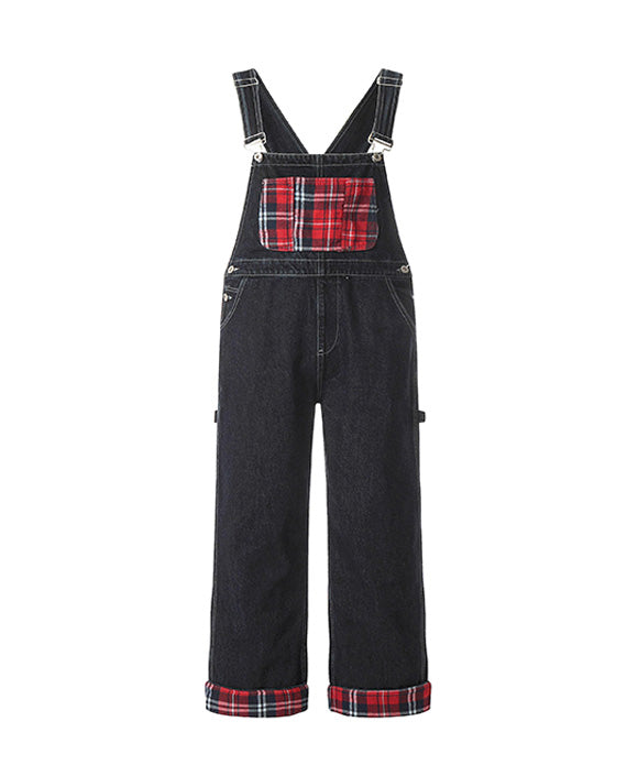 BAKYARDER  Vintage Checkered Patchwork Overalls