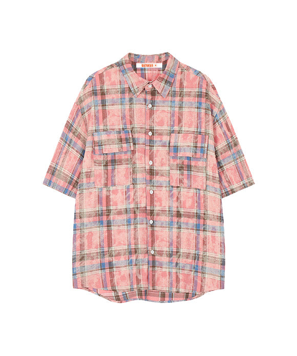 BAKYARDER Plaid Tie-Dye Shirt