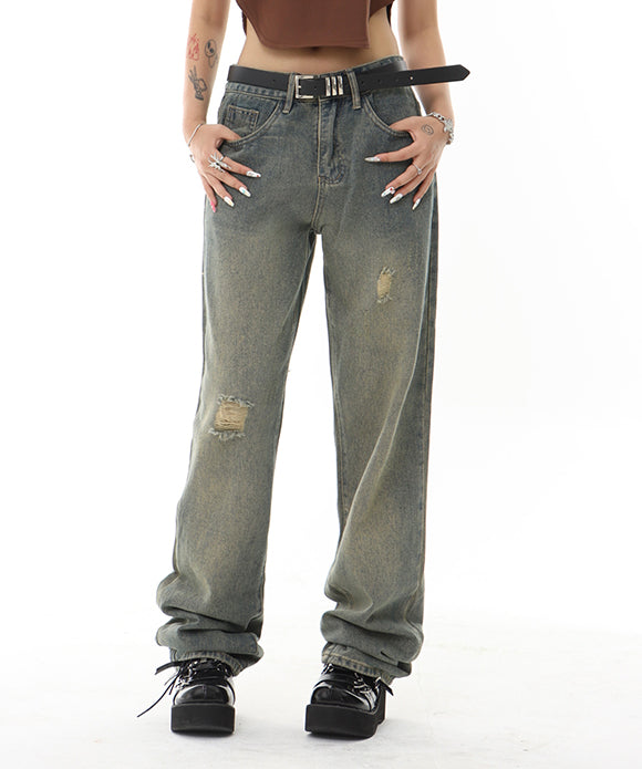BAKYARDER Distressed Star Patchwork Jeans