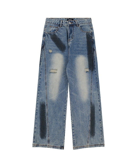 BAKYARDER Vintage Distressed Splatter Jeans