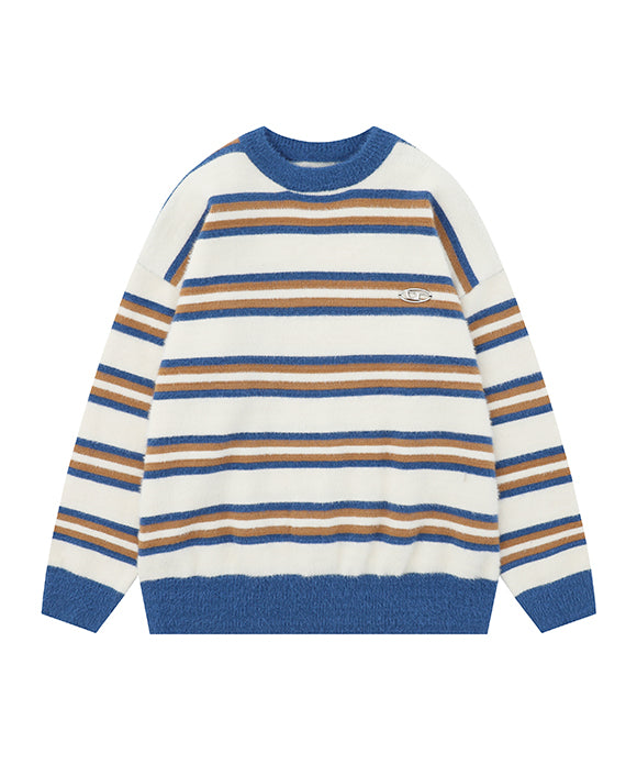 BAKYARDER Classic Color-Block Striped Sweater