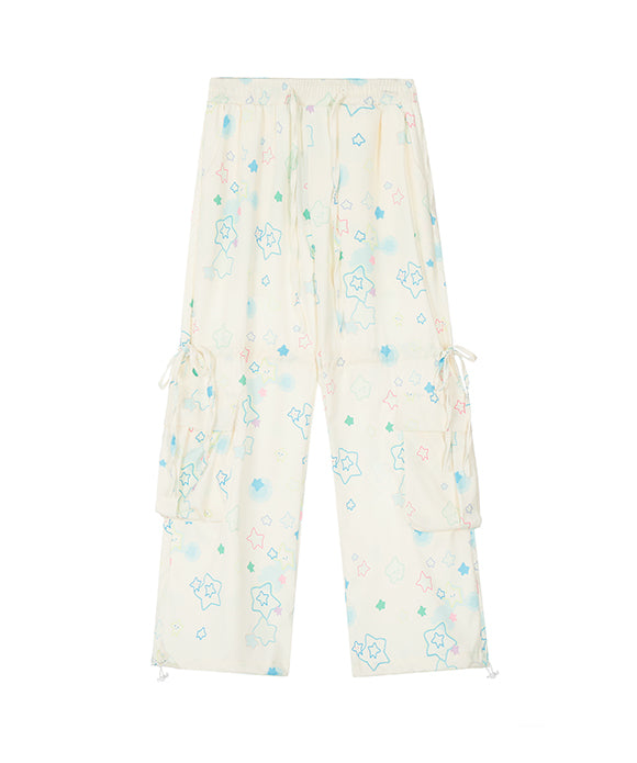 BAKYARDER Floral Wide-Leg Cargo Pants