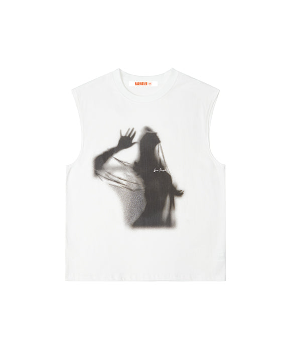 BAKYARDER Blurred Portrait Print Vest