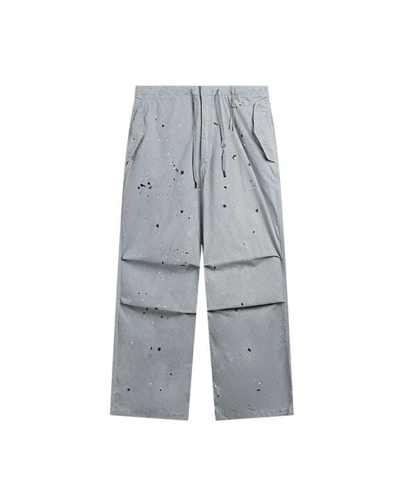 BAKYARDER  Street-style Ink-splattered Parachute Pants