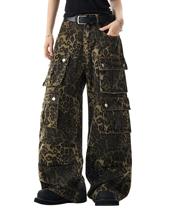 BAKYARDER Vintage Leopard Print Cargo Pants