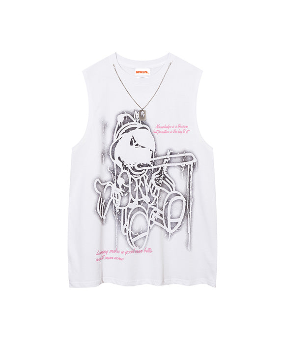 BAKYARDER Cartoon Print Vest