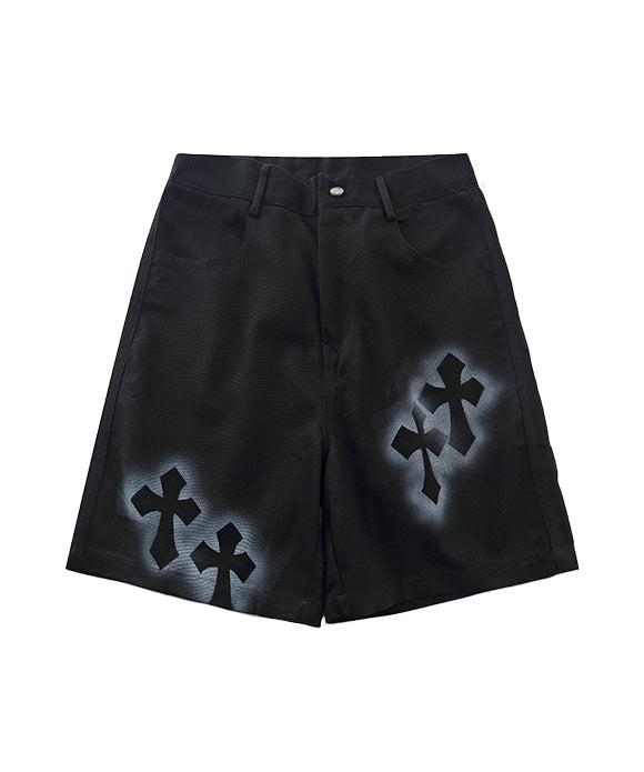 BAKYARDER Cross Denim Shorts