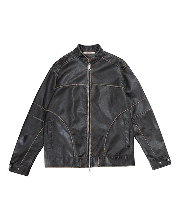 BAKYARDER  Vintage Biker Leather Jacket