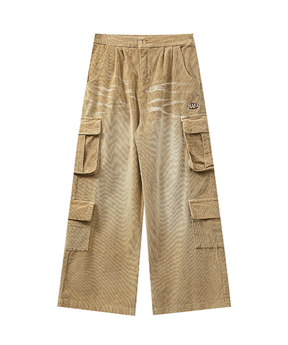 BAKYARDER Vintage Multi-Pocket Wide-Leg Cargo Pants