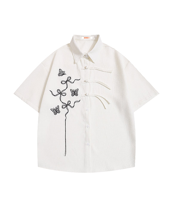 BAKYARDER Butterfly Embroidered Shirt