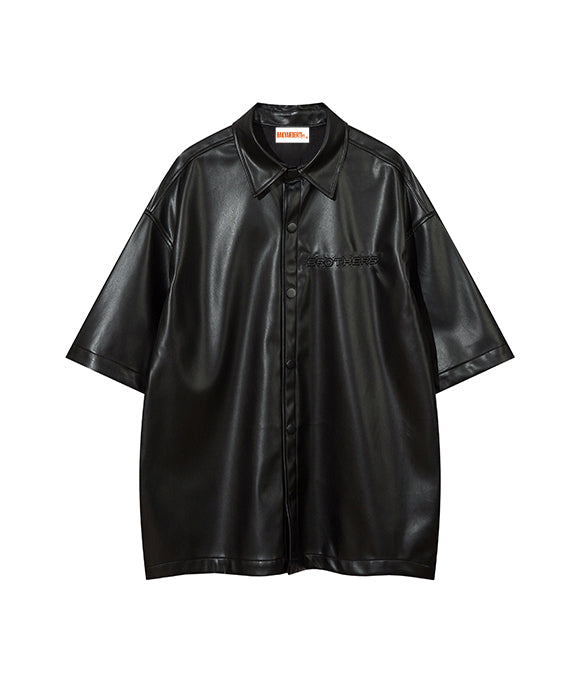 BAKYARDER Street-style PU Leather Shirt