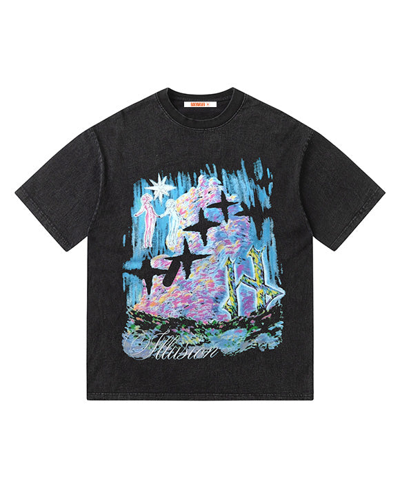 BAKYARDER Vintage Graffiti Print Tee