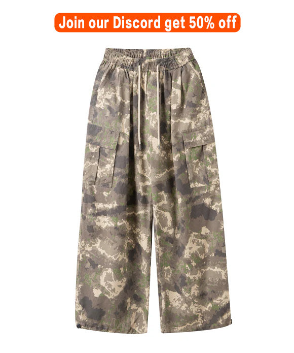 BAKYARDER Camouflage Drawstring Cargo Pants