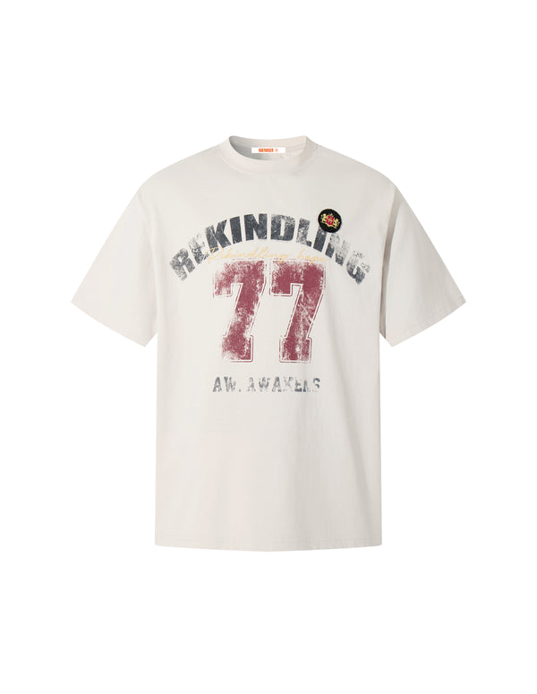 BAKYARDER Vintage Distressed Letter Print Tee