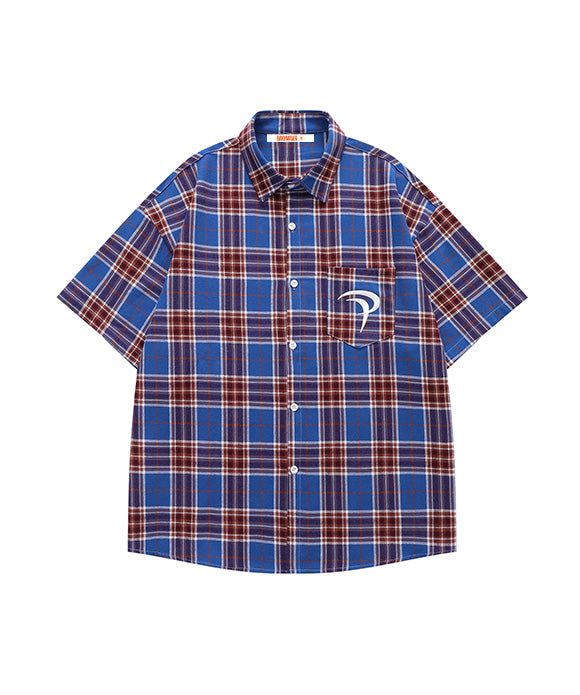 BAKYARDER Vintage Color Block Plaid Shirt