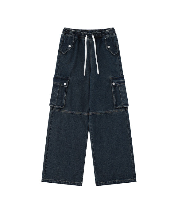 BAKYARDER Vintage Multi-Pocket Cargo Jeans