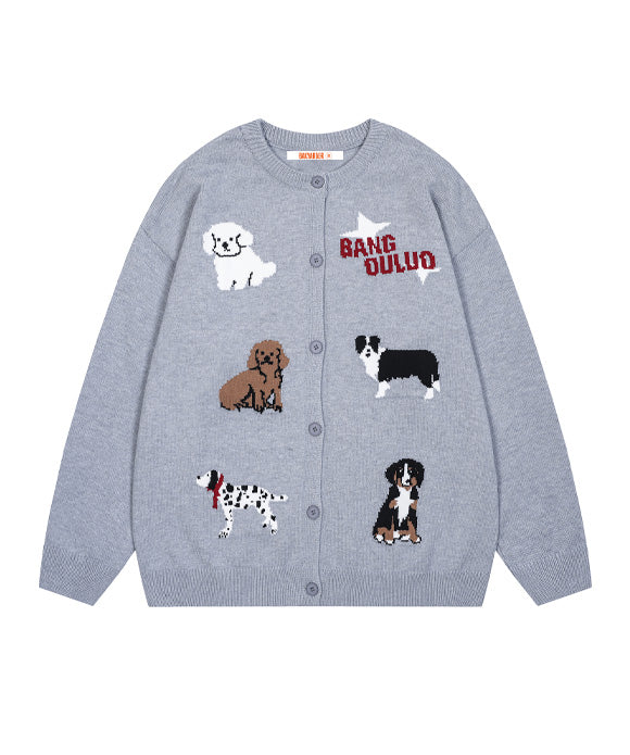 BAKYARDER Vintage Fun Dog Cardigan Sweater