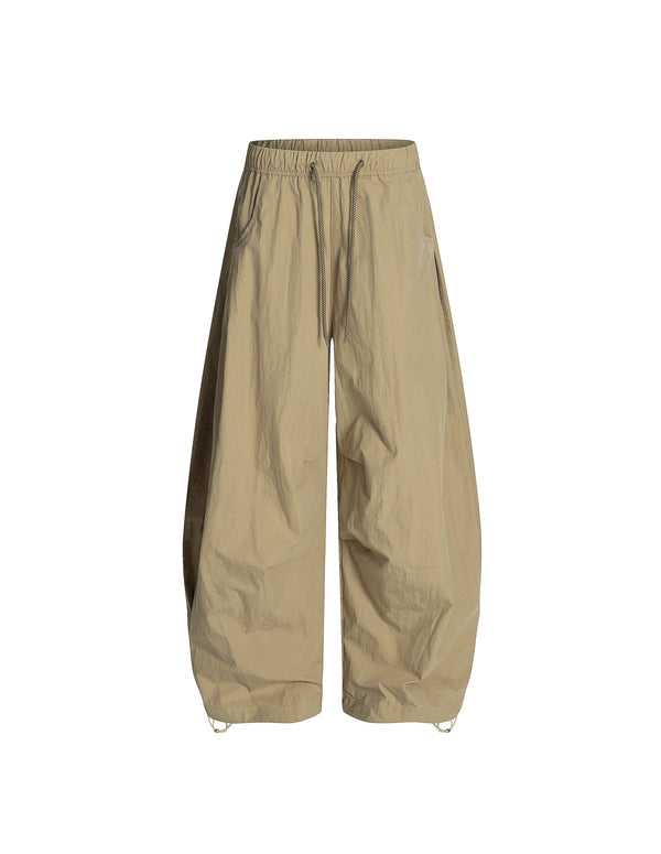 BAKYARDER Vintage Drawstring Pleated Wide-Leg Barrel Pants