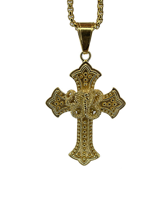 BAKYARDER Hip-Hop Rap Cobra Cross Necklace