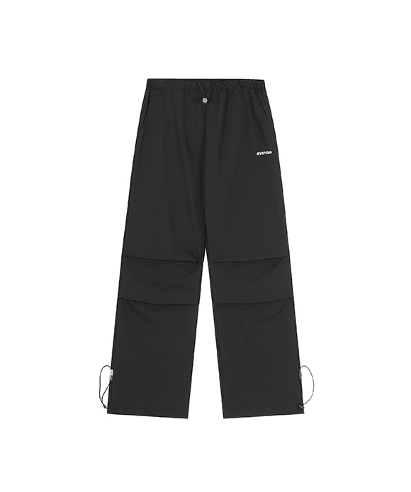 BAKYARDER Solid Color Wrinkle Drawstring Sweatpants