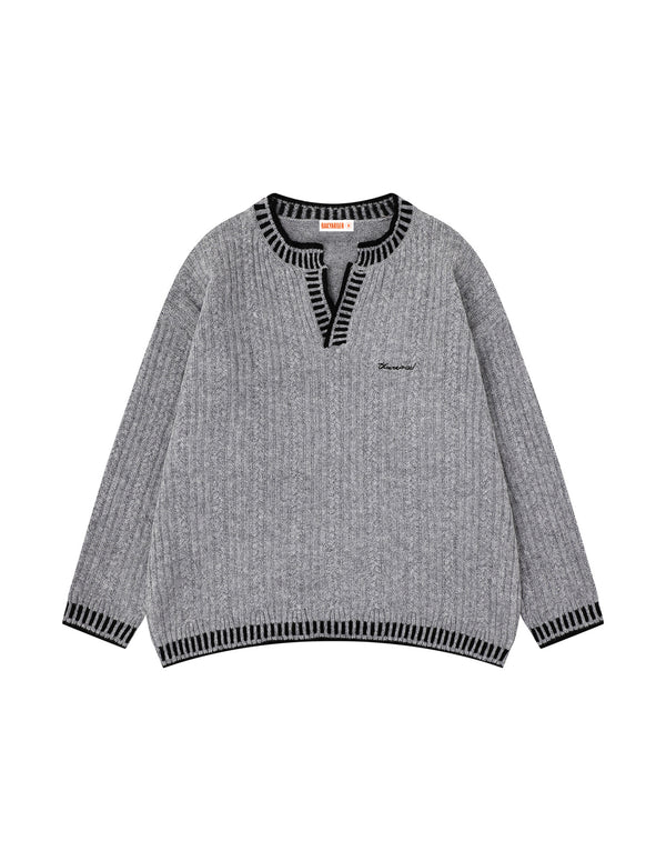 Maglione vintage Henley a contrasto di colore BAKYARDER