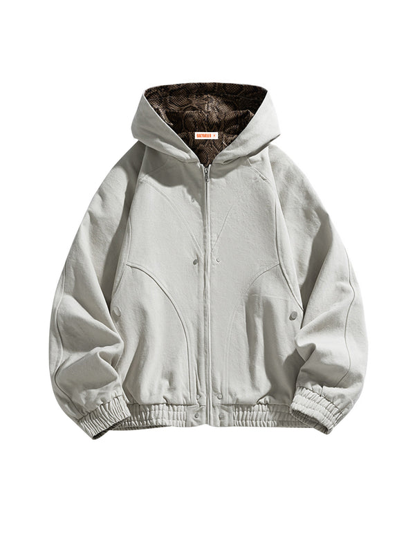 BAKYARDER Freizeitjacke mit Kapuze und Python-Print