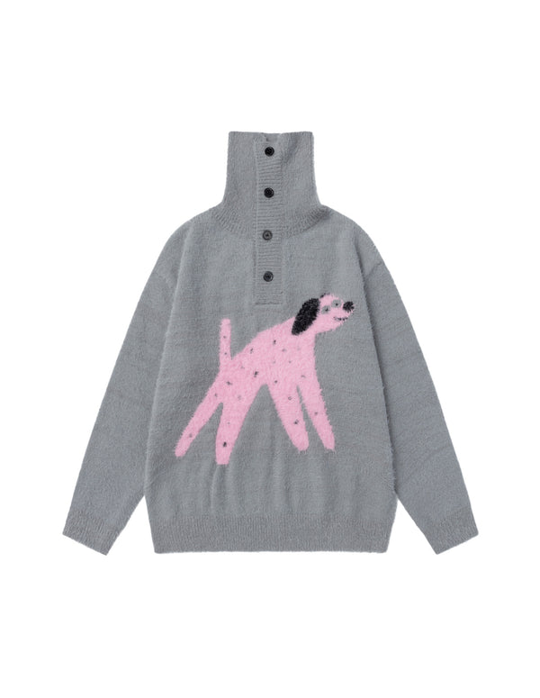 BAKYARDER Fun Puppy Turtleneck Sweater
