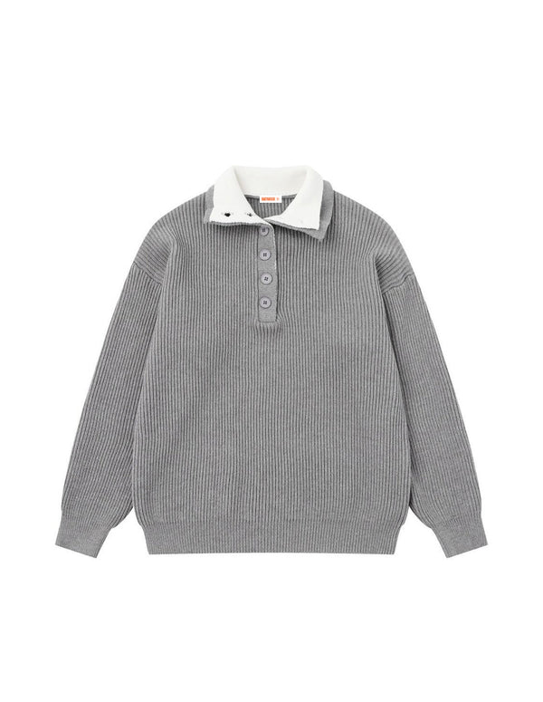 BAKYARDER Mock Neck Layered Knit Sweater