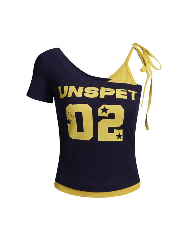 BAKYARDER Vintage Printed One-Shoulder Tank Tee