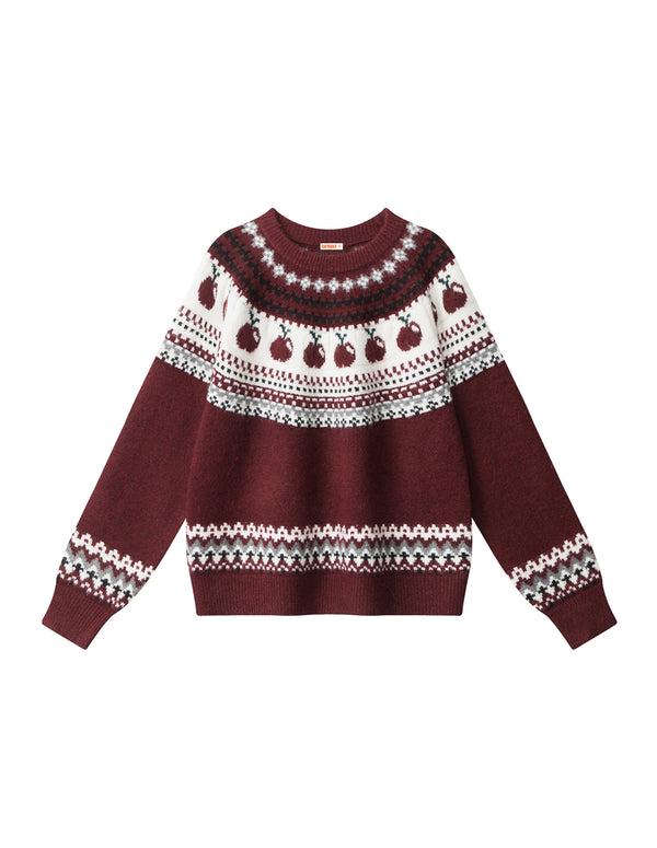 BAKYARDER Vintage Jacquard Crewneck Pullover Sweater