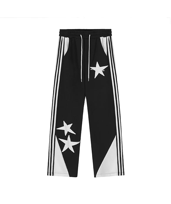 BAKYARDER Star Stripe Print Drawstring Baggy Pants