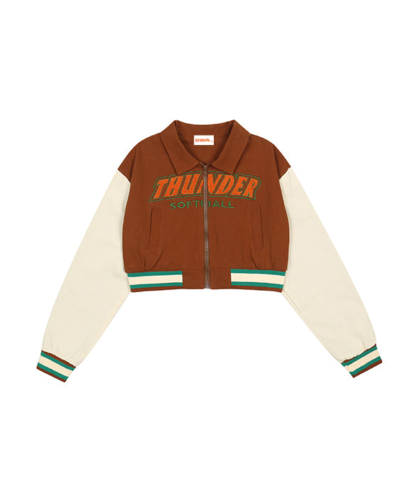 BAKYARDER Contrast Embroidery Baseball Jacket