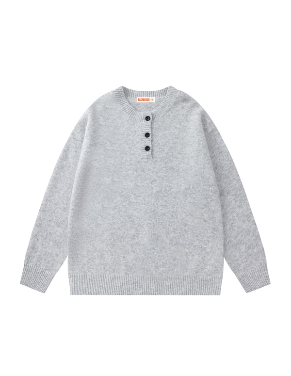 BAKYARDER Henley Neck Pullover Sweater