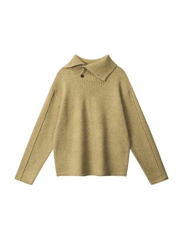 BAKYARDER Vintage Asymmetric Turtleneck Sweater