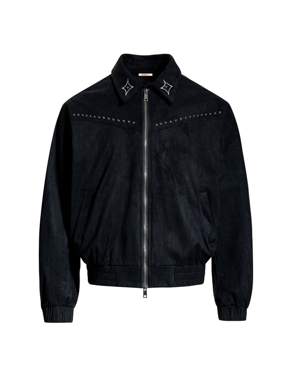 BAKYARDER Vintage Studded Casual Suede Jacket