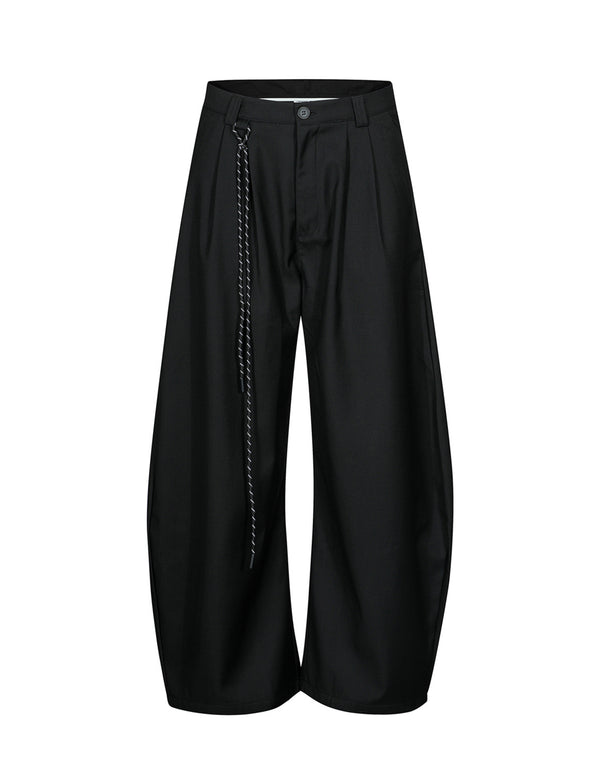 BAKYARDER Vintage Washed Pleated Barrel-Leg Trousers