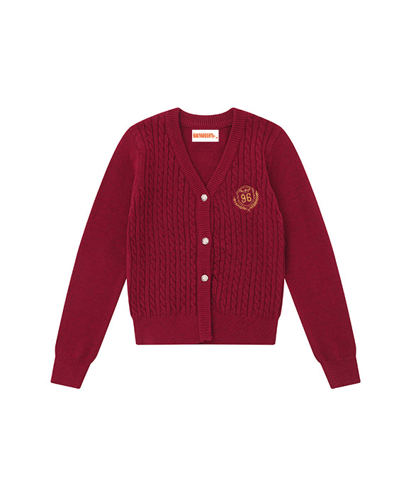 BAKYARDER Women Minimalist Badge Embroidery Cardigan