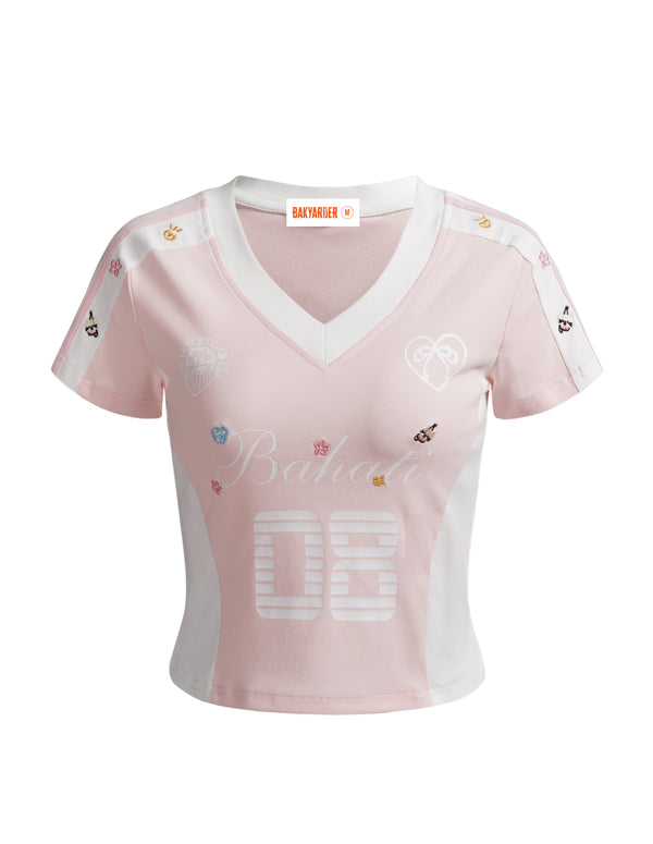 BAKYARDER Sporty V-Neck Colorblock Tee