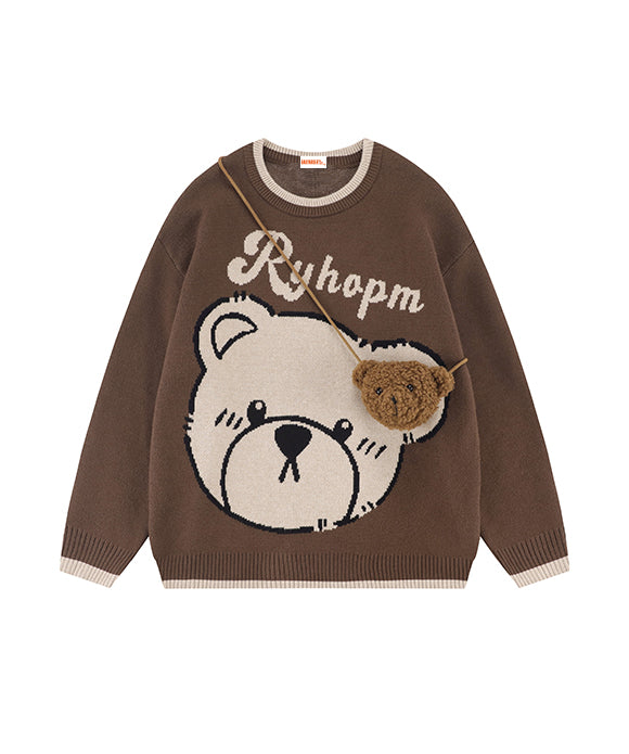 BAKYARDER Escape Earth Vintage Bear Sweater