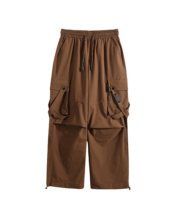 BAKYARDER Retro Tie-Waist Cargo Pants